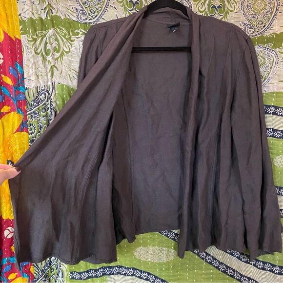Eileen Fisher Chocolate Linen Blend Cardigan Size Medium - Picture 5 of 13